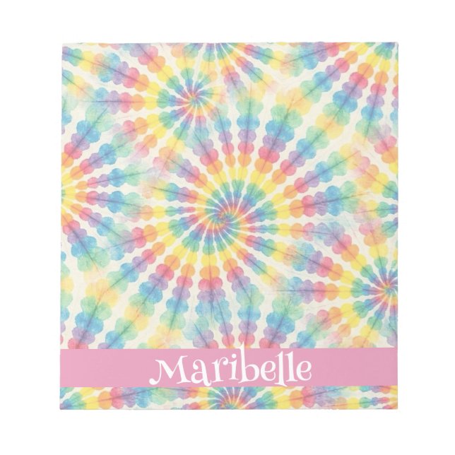 Benutzerdefiniertes Regenbogen-Psychedelic-Retro-T Notizblock (Vorderseite)