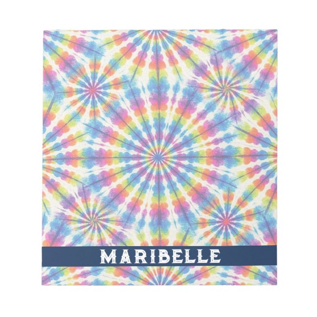 Benutzerdefiniertes Regenbogen-Psychedelic-Retro-T Notizblock (Vorderseite)