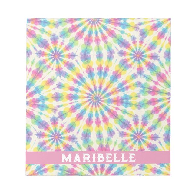 Benutzerdefiniertes Regenbogen-Psychedelic-Retro-T Notizblock (Vorderseite)