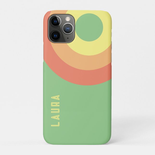 Benutzerdefiniertes Regenbogenziel - grün, pfirsic Case-Mate iPhone Hülle (Rückseite)