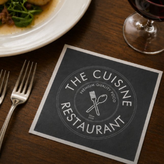 Benutzerdefiniertes Restaurant-Logo modernes Quadr Serviette (Custom Restaurant Logo Modern Square Napkins)