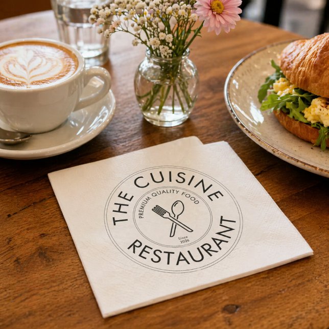 Benutzerdefiniertes Restaurant-Logo modernes Quadr Serviette (Custom Restaurant Logo Modern Square Napkins)