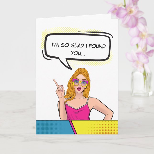 Benutzerdefiniertes Retro-Comic Couple Funny Valen Karte (Orchidee)