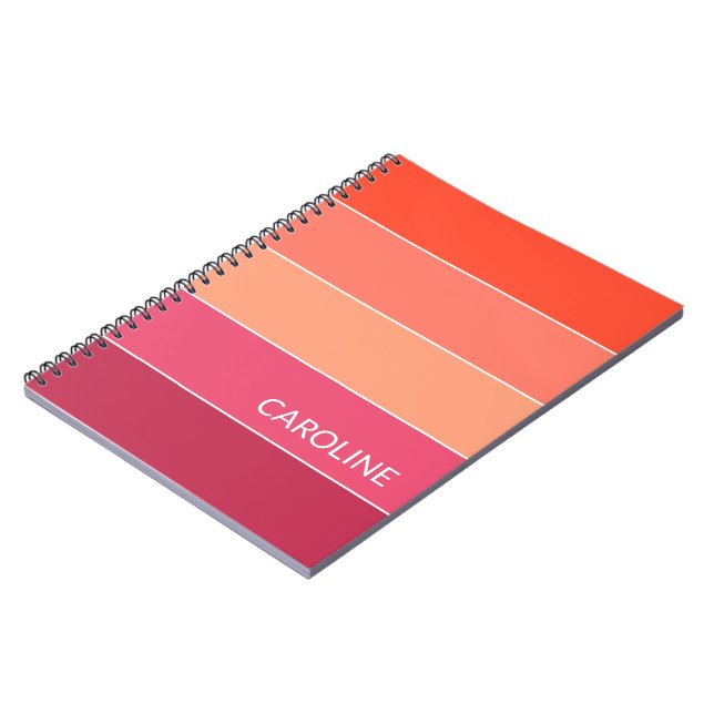 Benutzerdefiniertes Retro-Farbblockmuster - Muster Notizblock (Linke Seite)