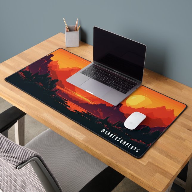 Benutzerdefiniertes Retro-Gaming für Cyber-Sunset Schreibtischunterlage (Büro 2)