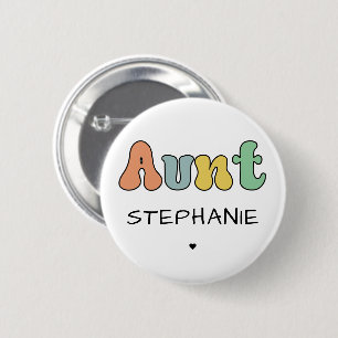 Benutzerdefiniertes Retro-Geschenk   Tante Persona Button