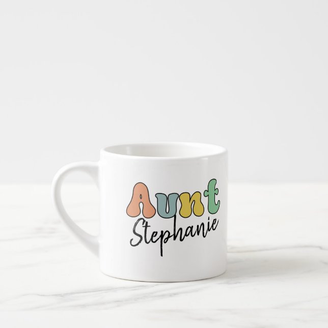 Benutzerdefiniertes Retro-Geschenk | Tante Persona Espressotasse (Links)