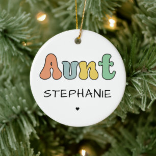 Benutzerdefiniertes Retro-Geschenk   Tante Persona Keramik Ornament