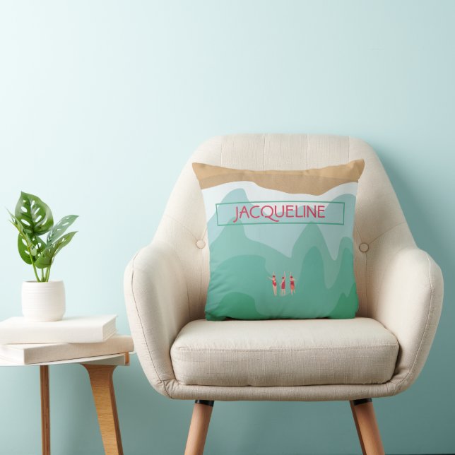 Benutzerdefiniertes Retro Minimalistisches Wildsch Kissen (Stuhl )