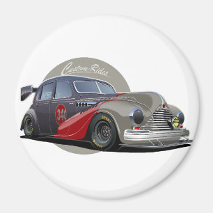 Benutzerdefiniertes Retro-Rennwagen im Sci-Fi-Stil Magnet