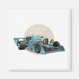 Benutzerdefiniertes Retro-Rennwagen-Konzept Magnet
