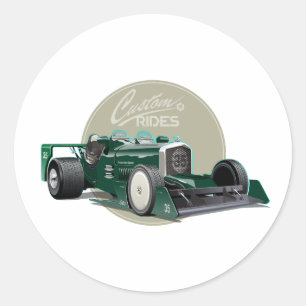 Benutzerdefiniertes Retro-Rennwagen-Konzept Runder Aufkleber