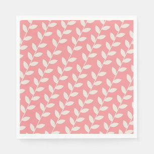 Benutzerdefiniertes rosa 70er Retro Leaf Muster Serviette