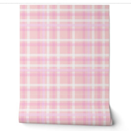 Benutzerdefiniertes rosa Kariert Akzent Wandpapier Tapete
