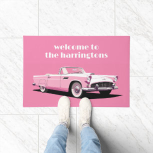 Benutzerdefiniertes rosa klassisches Auto Fußmatte