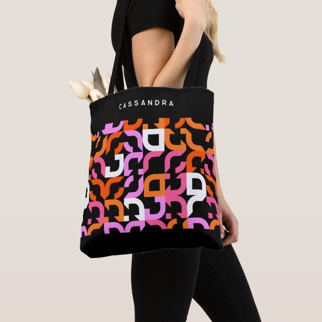 Benutzerdefiniertes rosa Lila-orangefarbenes Retro Tasche (Von Nahem)