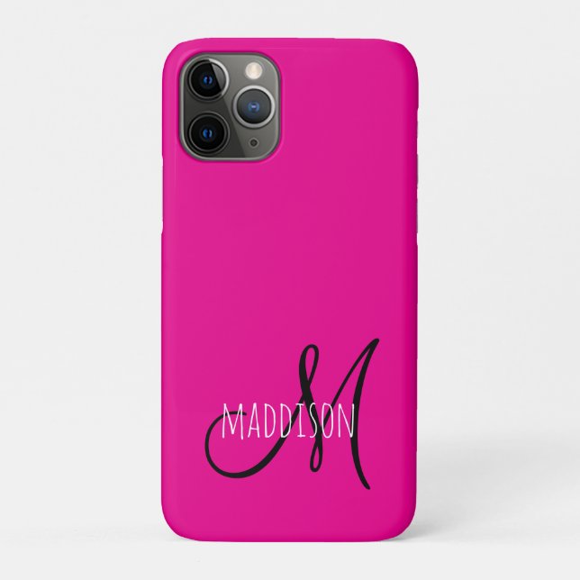 Benutzerdefiniertes rosa Monogramm Case-Mate iPhone Hülle (Rückseite)