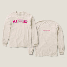 Benutzerdefiniertes Rosa Preppy Varsity Mahjong Gr