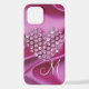 Benutzerdefiniertes rosa schwarzfarbene Diamanten  iPhone 12 Hülle (Back)