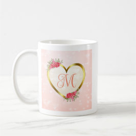 Benutzerdefiniertes Rosa und goldenes Herz Kaffeetasse