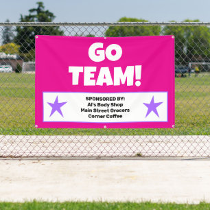 Benutzerdefiniertes rosa und violettes Team-Banner Banner