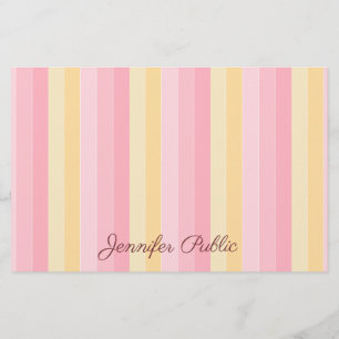 Benutzerdefiniertes rosa Vanille Gelb Weiße Vorla Briefpapier