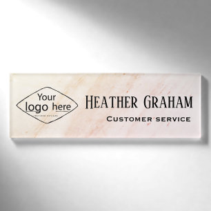Benutzerdefiniertes Rosen-Gold-Marmor-Design Namenschild