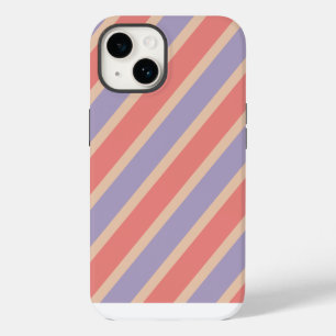 Benutzerdefiniertes Rot Lila Gelb Pastell Monogram iPhone 14 Hülle