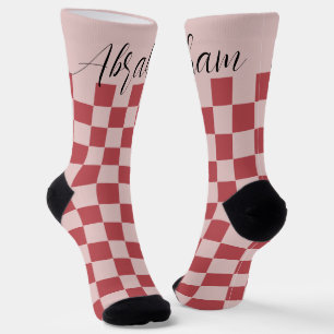 Benutzerdefiniertes rotes Prüfmuster Socken