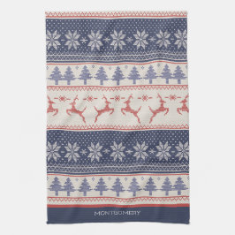 Benutzerdefiniertes rotes und blaues skandinavisch geschirrtuch