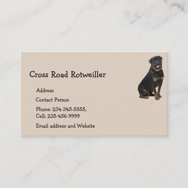 Benutzerdefiniertes Rotweiller-Dog-Tier-Logo-Gesch Visitenkarte (Vorderseite)