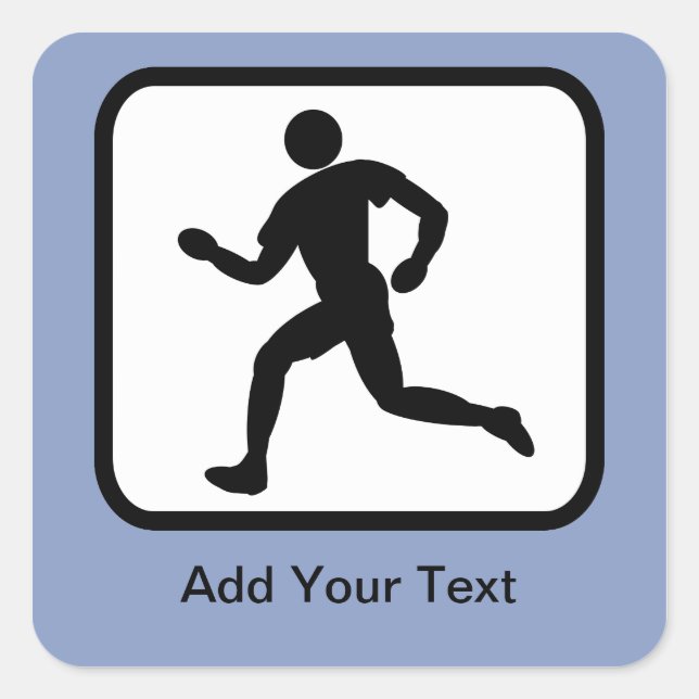 Benutzerdefiniertes Runner-Logo Quadratischer Aufkleber (Vorderseite)