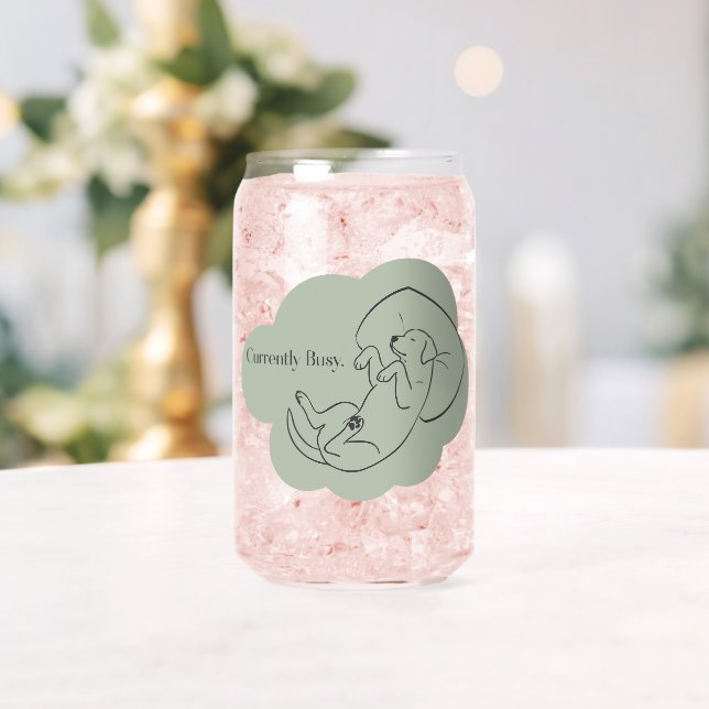 Benutzerdefiniertes Salbeigrün Labrador Glas | Ges (Insitu (Hochzeit))