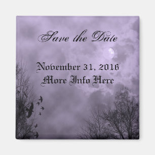 Benutzerdefiniertes Save the Date Spuk Lila Sky Ma Magnet