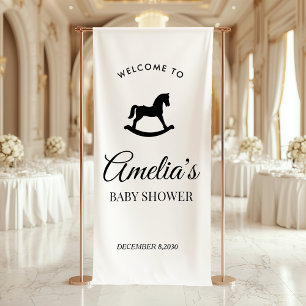 Benutzerdefiniertes Schaukelpferd Baby Shower Bann Banner