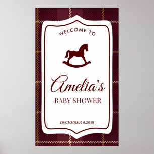 Benutzerdefiniertes Schaukelpferd-Babyshower-Banne Poster