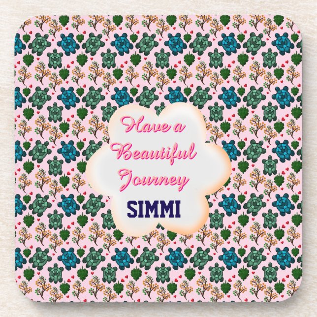 Benutzerdefiniertes Schildkrötenmuster Getränkeuntersetzer (Vorderseite)