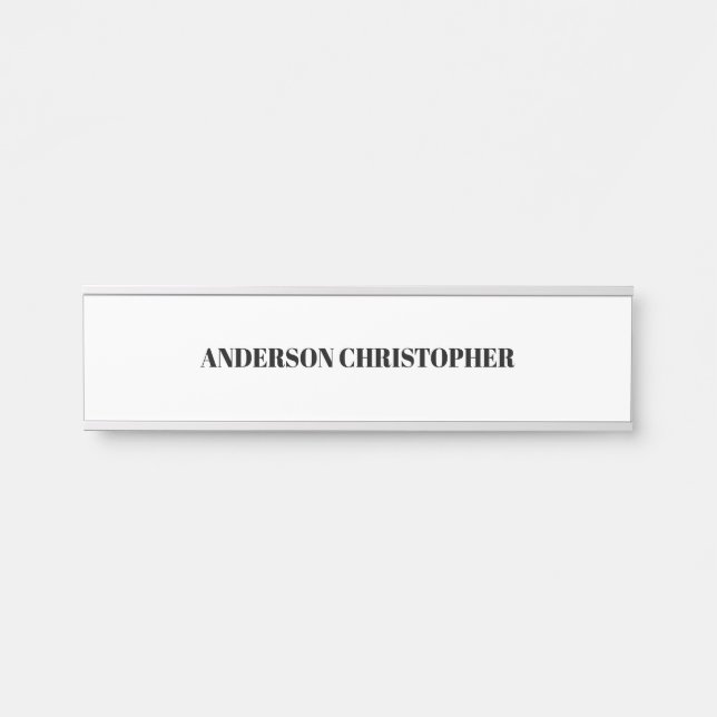 Benutzerdefiniertes Schlichtes Weiß Beruflich Türschild (Vorderseite )