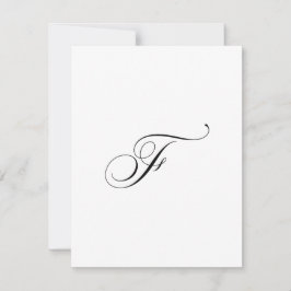 Benutzerdefiniertes Schriftmonogramm "F" Mitteilungskarte