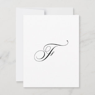 Benutzerdefiniertes Schriftmonogramm "F" Mitteilungskarte