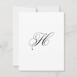 Benutzerdefiniertes Schriftmonogramm "H" Mitteilungskarte