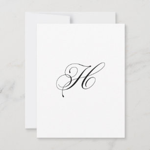 Benutzerdefiniertes Schriftmonogramm "H" Mitteilungskarte