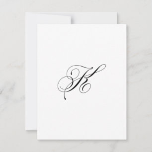 Benutzerdefiniertes Schriftmonogramm "K" Mitteilungskarte