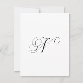 Benutzerdefiniertes Schriftmonogramm "N" Mitteilungskarte