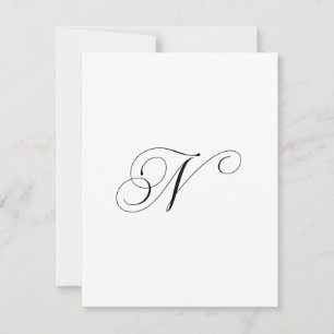 Benutzerdefiniertes Schriftmonogramm "N" Mitteilungskarte