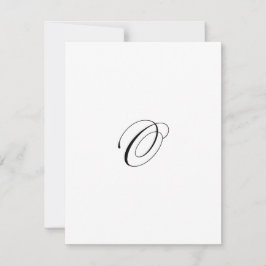 Benutzerdefiniertes Schriftmonogramm "O" Mitteilungskarte
