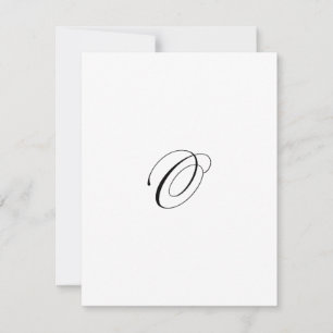 Benutzerdefiniertes Schriftmonogramm "O" Mitteilungskarte