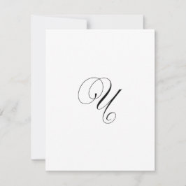 Benutzerdefiniertes Schriftmonogramm "U" Mitteilungskarte