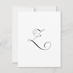 Benutzerdefiniertes Schriftmonogramm "Z" Mitteilungskarte