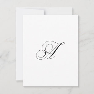 Benutzerdefiniertes Schriftzug-Monogramm "A" Mitteilungskarte
